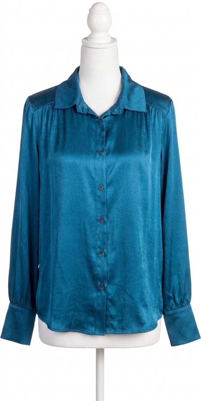 NEW GIGI MODA gia satin top in teal